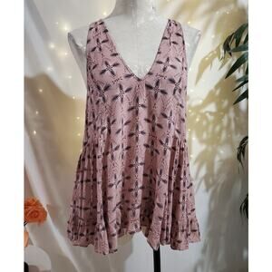 Intimately Free People Racerback Hi-Low Tunic Blouse Size S Boho Hippie Fairy